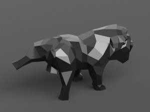 geometric pissing english bulldog 3d print model 3D 프린트 모델