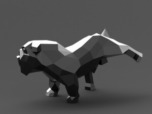geometric pissing english bulldog 3d print model 3D 프린트 모델