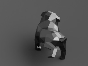 geometric pissing english bulldog 3d print model 3D 프린트 모델