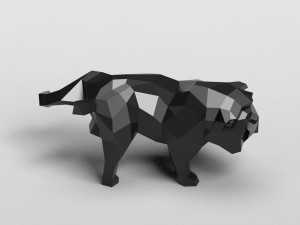 geometric pissing english bulldog 3d print model 3D 프린트 모델