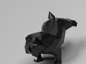 geometric pissing english bulldog 3d print model 3D 프린트 모델