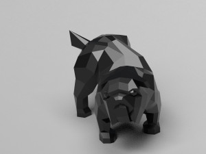 geometric pissing english bulldog 3d print model 3D 프린트 모델