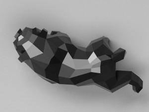 geometric pissing english bulldog 3d print model 3D 프린트 모델