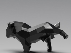 geometric pissing english bulldog 3d print model 3D 프린트 모델