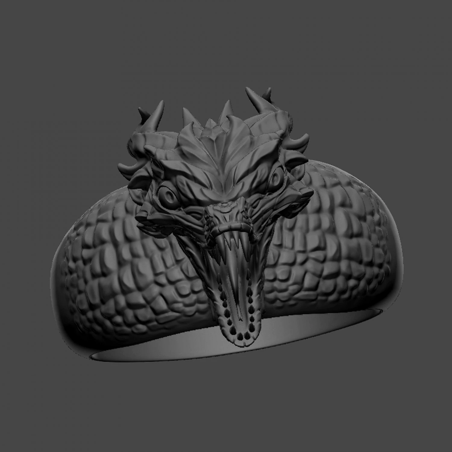 ring with a small aggressive dragon 3d print model 3D Print Model .c4d .max .obj .3ds .fbx .stl .blend