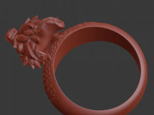 ring with a small aggressive dragon 3d print model 3D Print Model