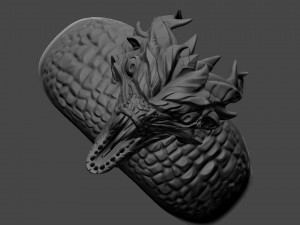 ring with a small aggressive dragon 3d print model 3D प्रिंट मॉडल