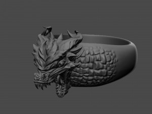 ring with a small aggressive dragon 3d print model 3D प्रिंट मॉडल