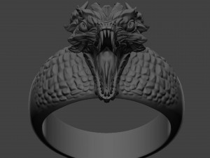 ring with a small aggressive dragon 3d print model 3D प्रिंट मॉडल