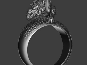 ring with a small aggressive dragon 3d print model 3D Print Model