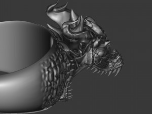 ring with a small aggressive dragon 3d print model 3D प्रिंट मॉडल