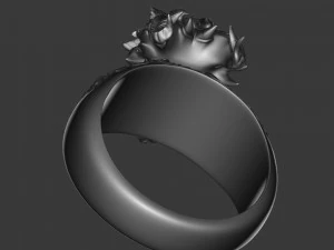 ring with a small aggressive dragon 3d print model 3D Print Model