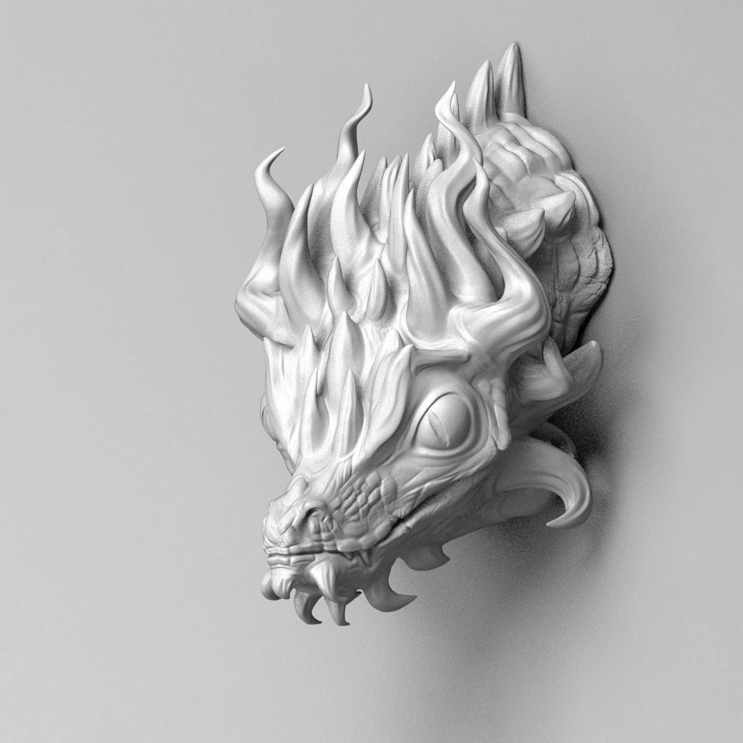 Modelo de impress&atilde;o 3D de pequena cabe&ccedil;a de drag&atilde;o Modelo de Impressão 3D .c4d .max .obj .3ds .fbx .stl .blend 