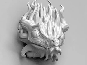 Modelo de impress&atilde;o 3D de pequena cabe&ccedil;a de drag&atilde;o Modelo de Impressão 3D