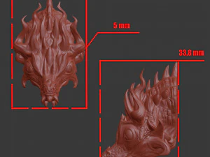 Modelo de impress&atilde;o 3D de pequena cabe&ccedil;a de drag&atilde;o Modelo de Impressão 3D