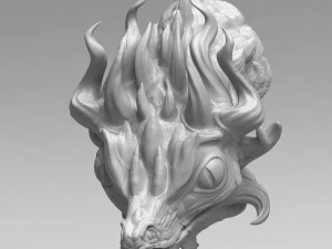 Modelo de impress&atilde;o 3D de pequena cabe&ccedil;a de drag&atilde;o Modelo de Impressão 3D