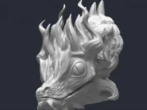 Modelo de impress&atilde;o 3D de pequena cabe&ccedil;a de drag&atilde;o Modelo de Impressão 3D