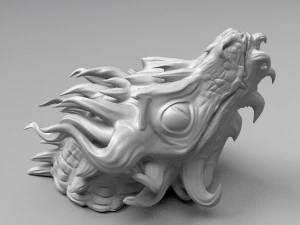 Modelo de impress&atilde;o 3D de pequena cabe&ccedil;a de drag&atilde;o Modelo de Impressão 3D