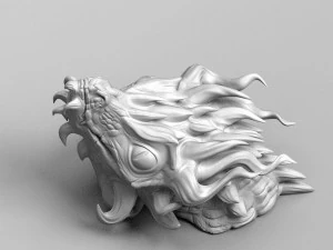 Modelo de impress&atilde;o 3D de pequena cabe&ccedil;a de drag&atilde;o Modelo de Impressão 3D