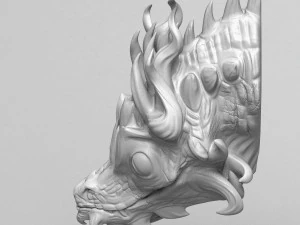 Modelo de impress&atilde;o 3D de pequena cabe&ccedil;a de drag&atilde;o Modelo de Impressão 3D