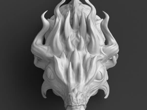 Modelo de impress&atilde;o 3D de pequena cabe&ccedil;a de drag&atilde;o Modelo de Impressão 3D