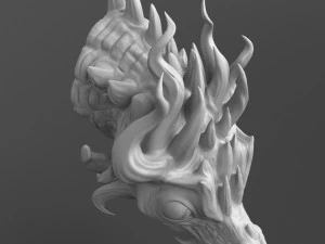 Modelo de impress&atilde;o 3D de pequena cabe&ccedil;a de drag&atilde;o Modelo de Impressão 3D