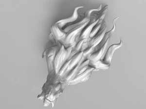 Modelo de impress&atilde;o 3D de pequena cabe&ccedil;a de drag&atilde;o Modelo de Impressão 3D