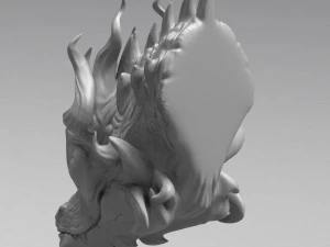 Modelo de impress&atilde;o 3D de pequena cabe&ccedil;a de drag&atilde;o Modelo de Impressão 3D