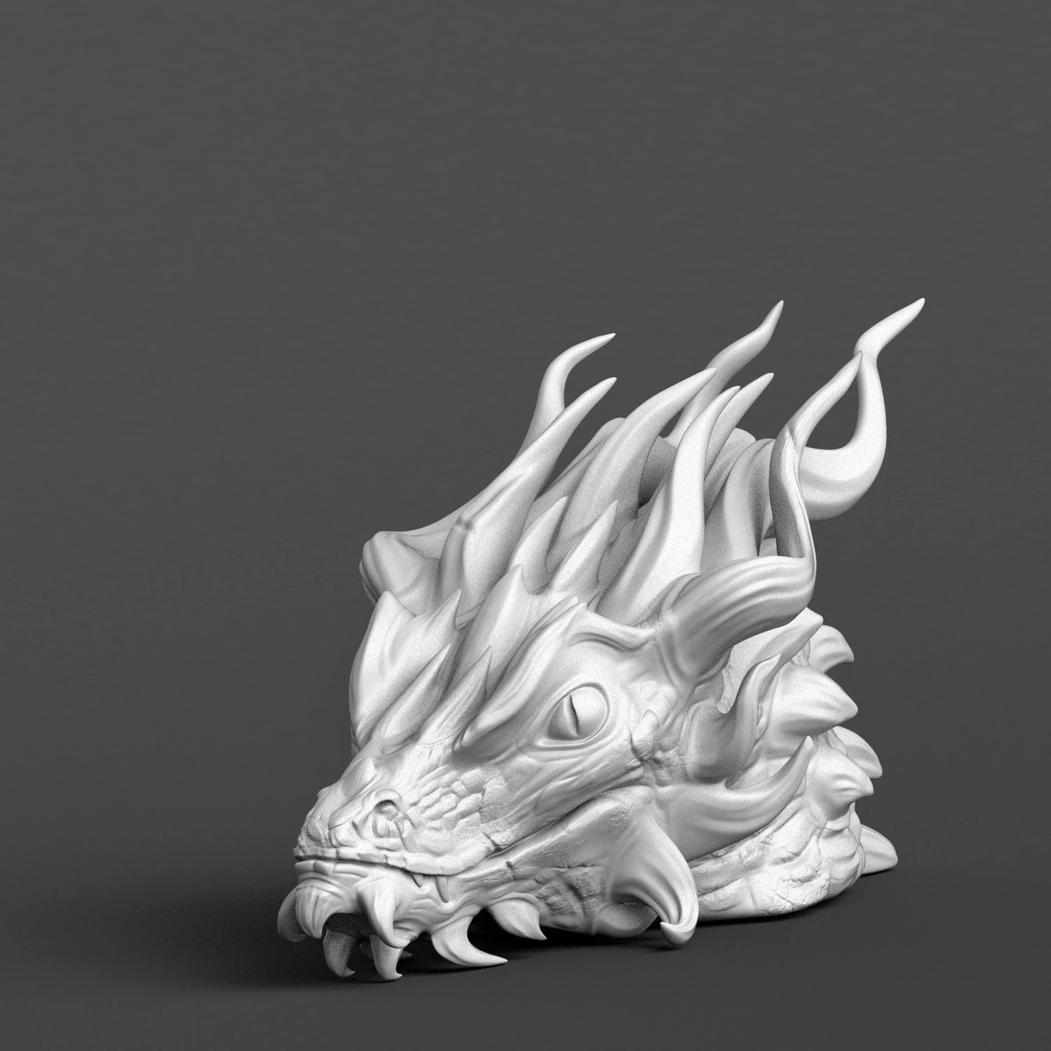 modelo de impressão 3D de cabeça de dragão Modelo de Impressão 3D .c4d .max .obj .3ds .fbx .stl .blend