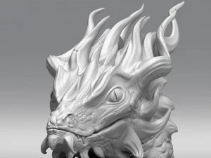 modelo de impress&atilde;o 3D de cabe&ccedil;a de drag&atilde;o Modelo de Impressão 3D
