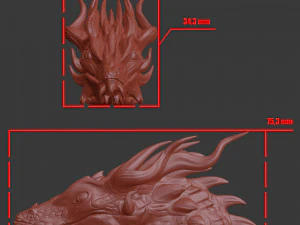modelo de impress&atilde;o 3D de cabe&ccedil;a de drag&atilde;o Modelo de Impressão 3D