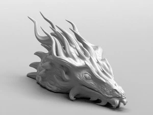 modelo de impress&atilde;o 3D de cabe&ccedil;a de drag&atilde;o Modelo de Impressão 3D