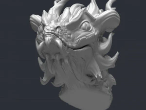 modelo de impress&atilde;o 3D de cabe&ccedil;a de drag&atilde;o Modelo de Impressão 3D