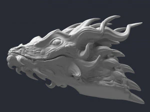 modelo de impress&atilde;o 3D de cabe&ccedil;a de drag&atilde;o Modelo de Impressão 3D