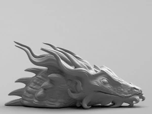 modelo de impress&atilde;o 3D de cabe&ccedil;a de drag&atilde;o Modelo de Impressão 3D