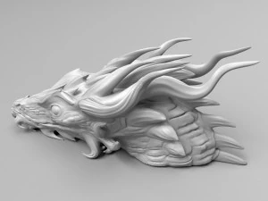 modelo de impress&atilde;o 3D de cabe&ccedil;a de drag&atilde;o Modelo de Impressão 3D