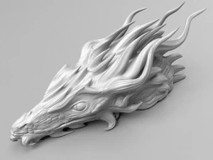 modelo de impress&atilde;o 3D de cabe&ccedil;a de drag&atilde;o Modelo de Impressão 3D