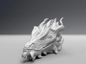 modelo de impress&atilde;o 3D de cabe&ccedil;a de drag&atilde;o Modelo de Impressão 3D