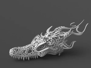 filigree dragon skull 3d print mode 3D Print Model