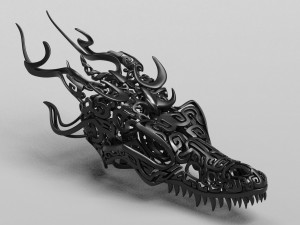 filigree dragon skull 3d print mode 3Dプリントモデル