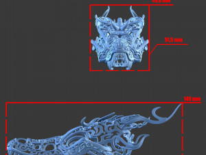 filigree dragon skull 3d print mode 3Dプリントモデル