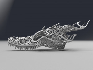 filigree dragon skull 3d print mode 3Dプリントモデル