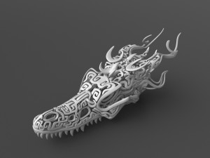 filigree dragon skull 3d print mode 3Dプリントモデル