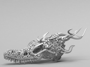 filigree dragon skull 3d print mode 3Dプリントモデル