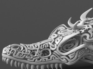 filigree dragon skull 3d print mode 3Dプリントモデル