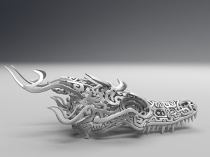 filigree dragon skull 3d print mode 3Dプリントモデル