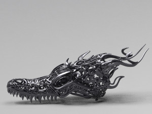 filigree dragon skull 3d print mode 3Dプリントモデル