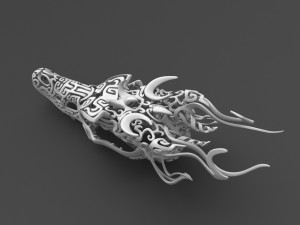 filigree dragon skull 3d print mode 3Dプリントモデル
