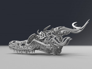 filigree dragon skull 3d print mode 3Dプリントモデル