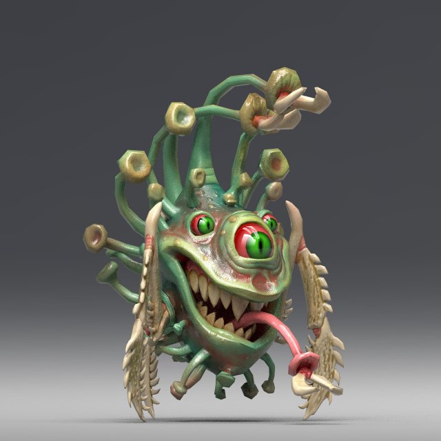 funny coronavirus monster Model 3D .c4d .max .obj .3ds .fbx .stl .blend 